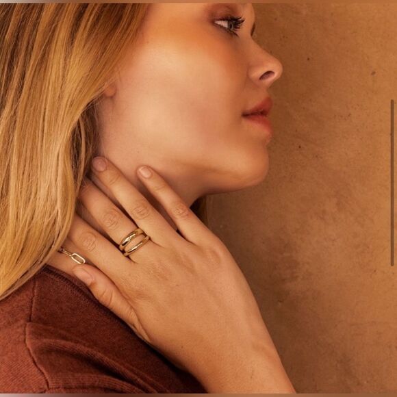 Loren Stewart x Curateur Double open Band Ring 14k yellow gold plated. New - Picture 2 of 6